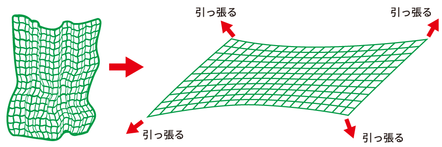 ネット各部品名称イラスト図。