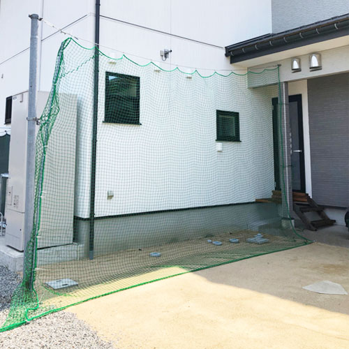 富山県黒部市のバッティングネット（硬式野球）の施工・製作事例