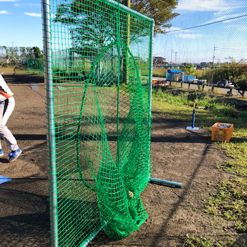 宮城県仙台市の捕球ネット（硬式野球練習用）の施工・製作事例