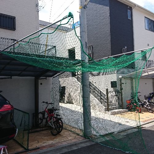 神奈川県横浜市の野球練習用防球ネット（個人宅）の施工・製作事例