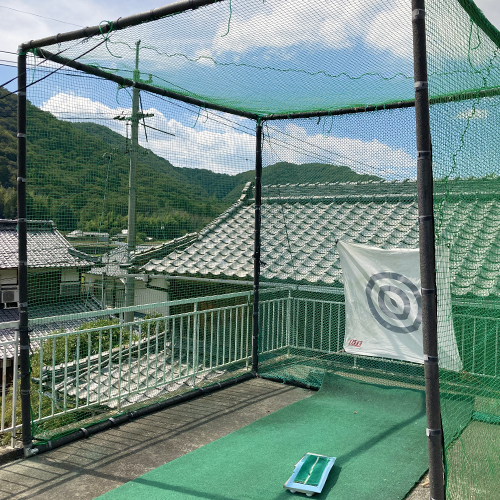 岡山県赤磐市のゴルフ練習用・防球ネットの施工・製作事例