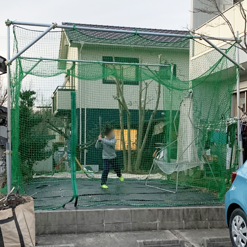愛知県みよし市の野球用・防球ネットの施工・製作事例