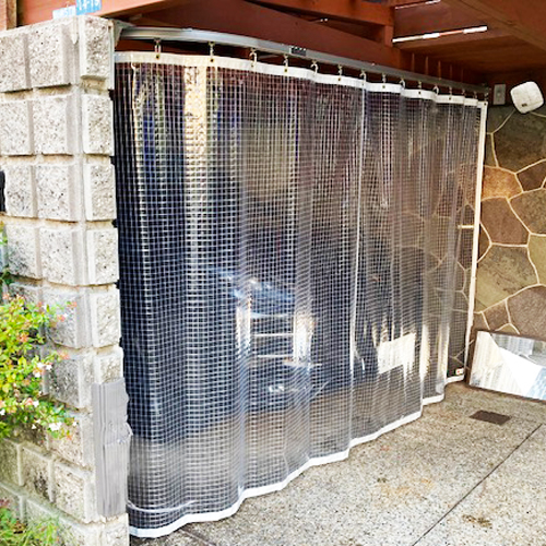 兵庫県神戸市のガレージ用ビニールカーテンの施工・製作事例