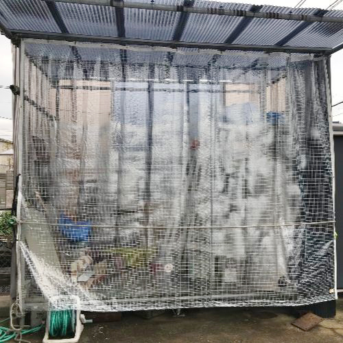 奈良県香芝市の防塵対策メッシュカーテンの施工・製作事例